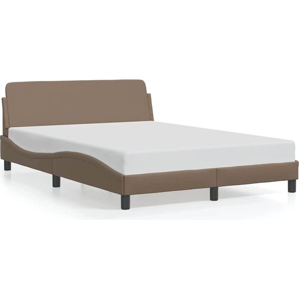 Vidaxl Struttura Letto "Dover"" Cappuccino-Marrone 140X200 Cm In Pelle Finta"-image