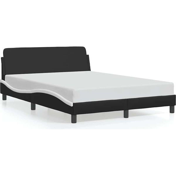 Vidaxl Struttura Letto "Dover"" Bianco E Nero 120X200 Cm In Pelle Finta"-image