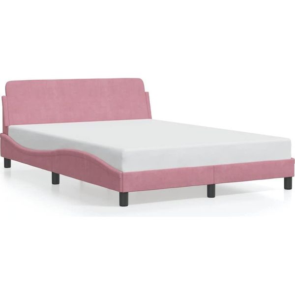 Vidaxl Struttura Letto Con Testiera "Dover"" Rosa 140X200 Cm In Velluto"-image