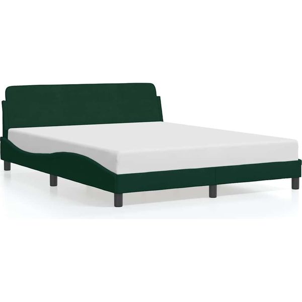 Struttura Letto Vidaxl "Dover"" Verde Scuro 160X200 Cm In Velluto"-image