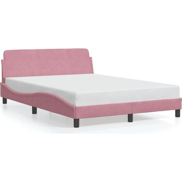 Vidaxl Struttura Letto Con Testiera "Dover"" Rosa 120X200 Cm In Velluto"-image