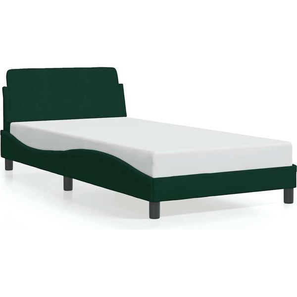 Struttura Letto Vidaxl "Dover"" Verde Scuro 100X200 Cm In Velluto"-image