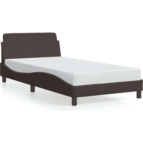 Vidaxl Struttura Letto "Dover"" In Tessuto Marrone Scuro 100X200 Cm"-image