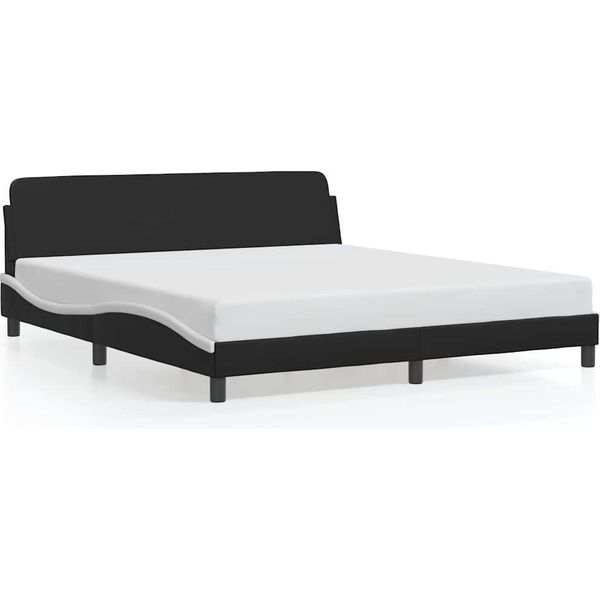 Vidaxl Struttura Letto "Dover"" Bianco E Nero 180X200 Cm In Pelle Finta"-image
