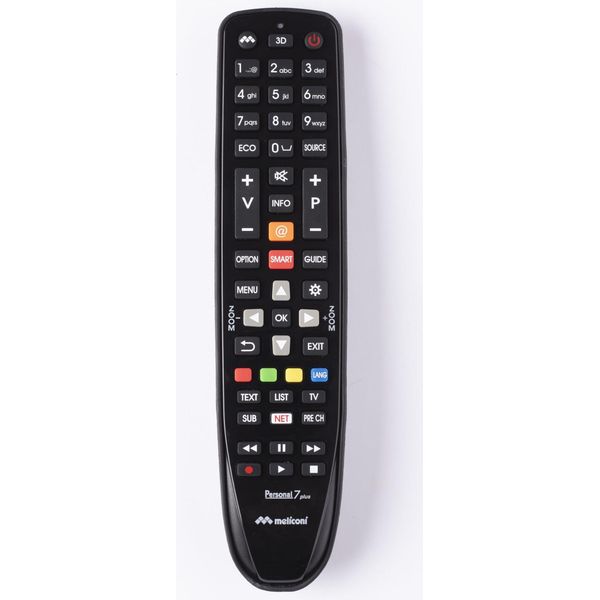 Meliconi Gumbody Personal 7 Plus Telecomando Universale Tv Nero In Gomma Ir Wireless-image