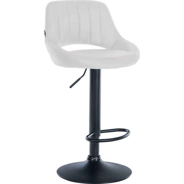 Clp Sgabello Da Bar Milet In Pelle Finta I Sgabello Girevole A 360 Gradi Con Poggiapiedi, Bianco Nero-image