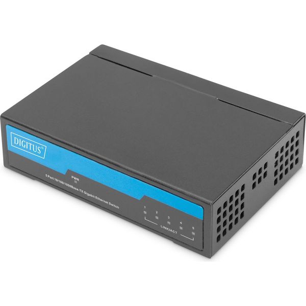 Digitus DN-80202-1 Switch Gigabit Da Tavolo Digitus, Non Gestito, 5 Porte, Nero-image