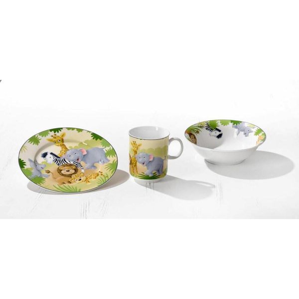 Ritzenhoff & Breker Tiere Kinderset Afrikatiere, 3-Tlg., Becher, Schale, Teller, Geschirr, Kinder, Porzellan, 427806-image