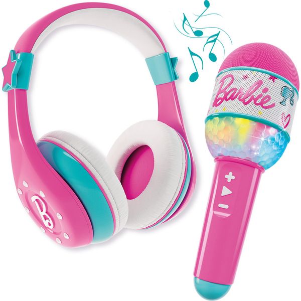Lisciani 104468 - Barbie Cuffie Bluetooth Con Microfono Karaoke Per Bambini Musica In Cuffia Rosa-image