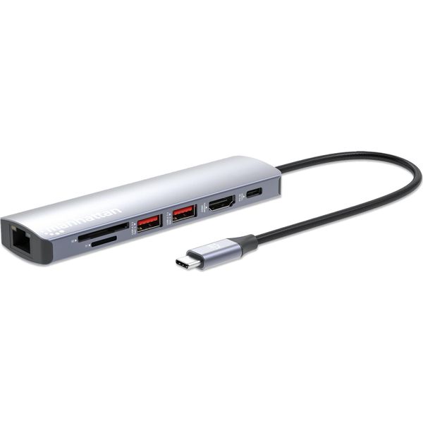 Manhattan 153966 Manhattan Docking Station USB-C 7-In-1 4K 1Xhdmi 2Xusb 10Gb/S-image