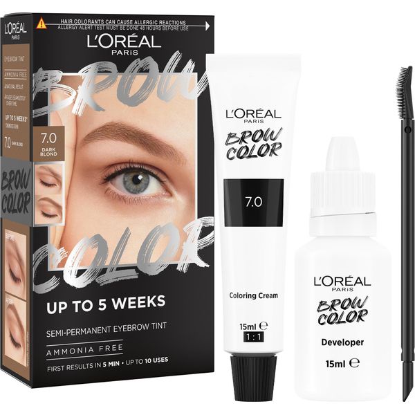 L'oréAl Paris Tinta Semipermanente Per Sopracciglia Dura Fino A 5 Settimane Risultati Visibili In 5 Minuti Colore Per Sopracciglia Senza Ammoniaca Tonalità 7.0 Biondo Scuro-image