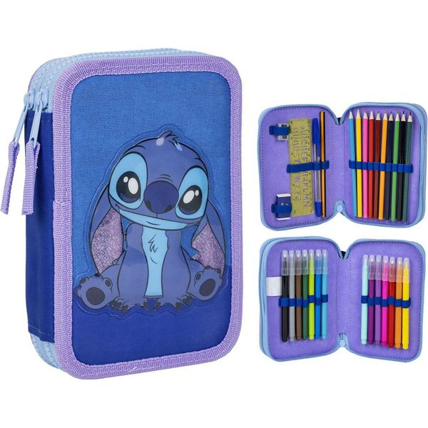 CerdÀ - PodwóJne Etui Na Przybory Szkolne Disney Stitch - Oficjalny Produkt-image