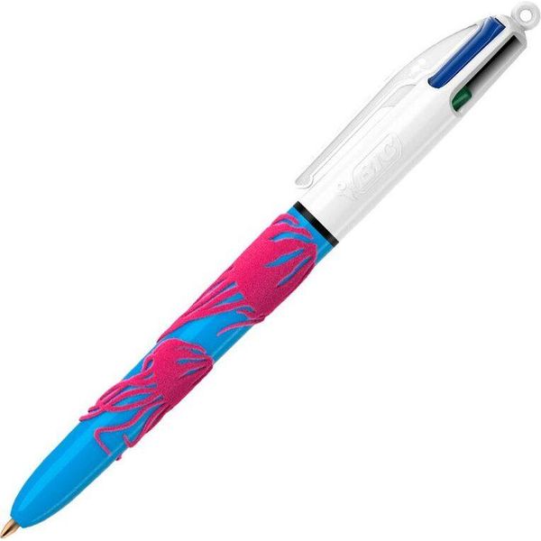 12X Bic 9672771 4 Colori Biros Velour Multicolore Colori Di Scrittura Assortiti,-image