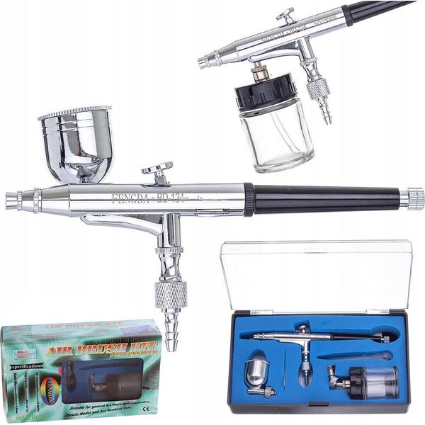 Pistola A Spruzzo Per Aerografo Con 2 Serbatoi Fengda BD-134 0,3 Mm-image