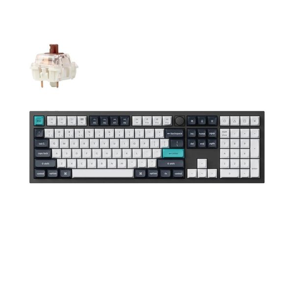 Keychron Q6 Max, Cablato E Wireless, Usb + Rf Wireless + Bluetooth, Interruttore A Chiave Magnetico-Meccanico, Led Rgb, Nero, Carbonio-image