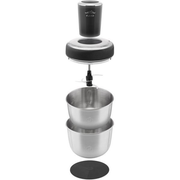 Eta Multi Chopper Flexo I Tritatutto Universale I Elettrico I 350 W I Lama A Quattro Bracci In Acciaio Inox I 2 Contenitori In Acciaio Inox I Trita I Mescola-image