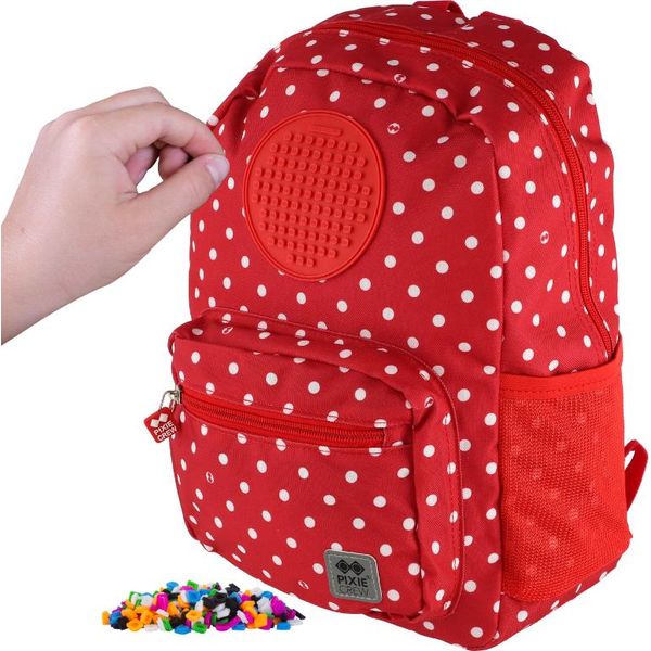 Zaino Da Bambino Pixie Crew, Tessuto Rosso A Pois Bianchi, Pannello Piccolo-image