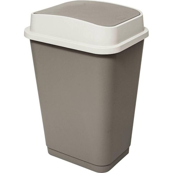 5 Five Simply Smart - Cestino Per Rifiuti 50L In Plastica Taupe-image