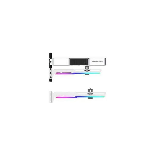 1Stcool Gpu Holder Argb - Supporto Vga Regolabile In Metallo Bianco-image