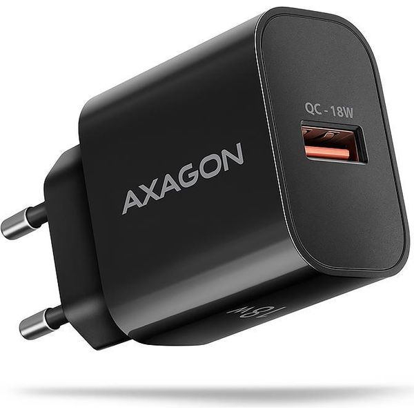 Axagon Axagon ACU-QC18 Kroviklis Jungiama Tinkl Qc 18W, 1X Porta USB-A, QC3.0/AFC/FCP/SMART Juoda Cellulare, Power Bank, Smartphone, Smartwatch, Tablet, Universale Nero Ricarica Veloce Ac Indoor-image