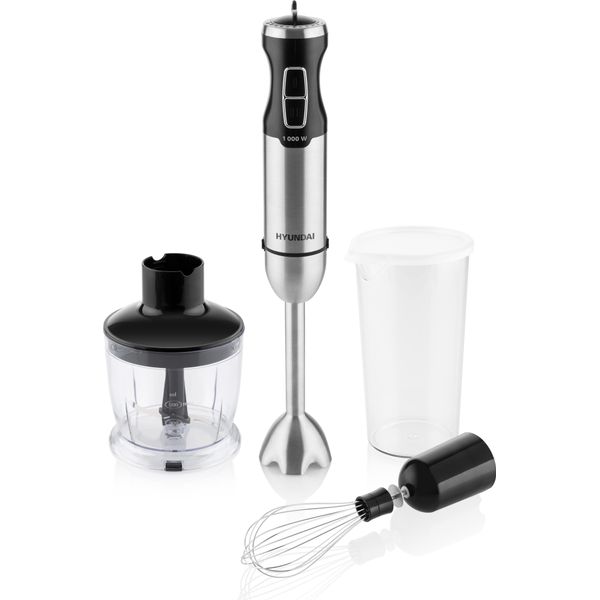 Frullatore A Mano Hyundai HYUHB1000 I 1000W I 5 Impostazioni Di Velocità I Funzione Turbo I Caraffa In Acciaio Inox I Anello Di Sospensione I Frullatore A Mano-image