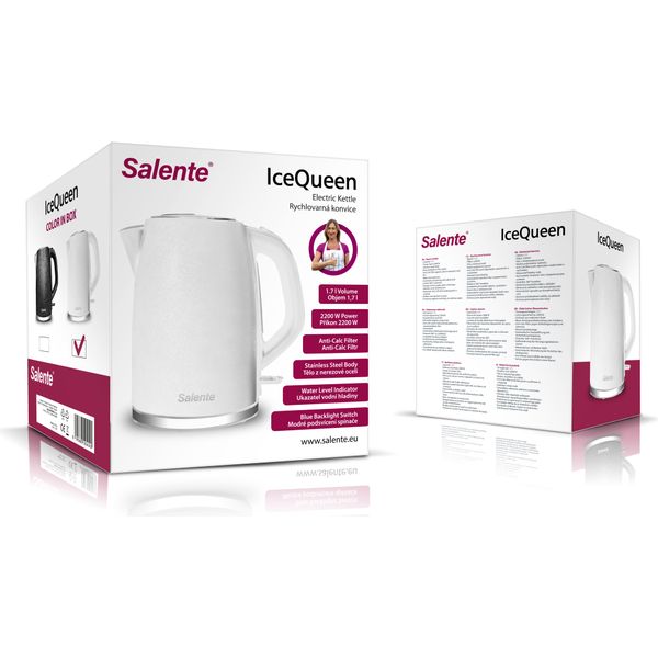 Salente Icequeen, Bollitore Elettrico Da 1,7 L, Acciaio Inox, Bianco-image