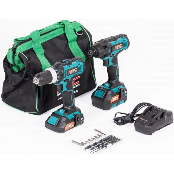 Nac Set Avvitatore Aku + Avvitatore A Impulsi Aku CDB-ID-20V (2 × 2 Ah)-image