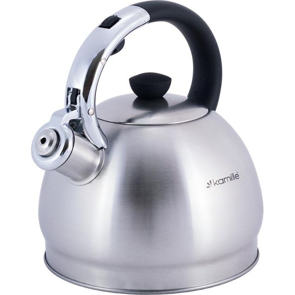 Bollitore Con Fischietto In Acciaio Inox 2,0 L Kamille Induction KM-0694BN-image
