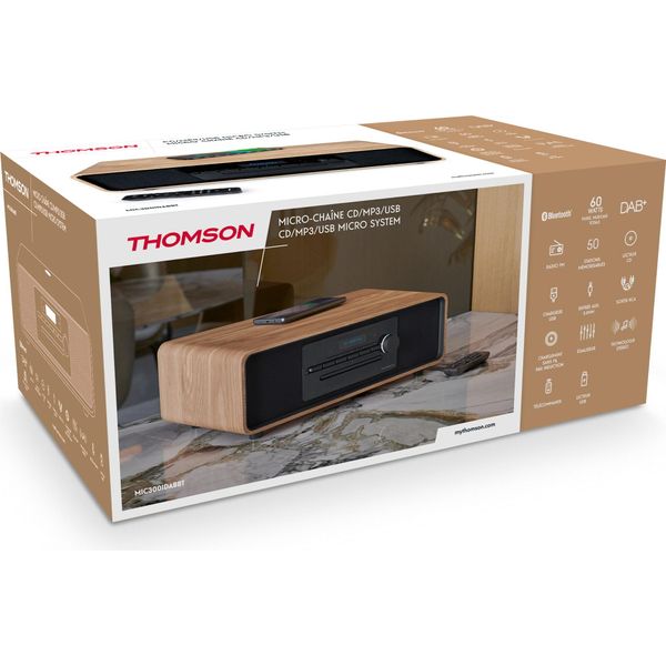 Thomson Sistema Hi-Fi Micro MIC300IDABBT Nero Legno Bluetooth Cd Dab+ Fm Usb 75W-image
