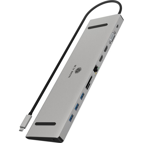 Icy Box Icy Box Ib-Dk2106A-Cpd Usb 3.2 Gen 1 (3.1 Gen 1) Cablato Tipo-C Antracite, Nero-image