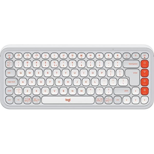 Logitech Logitech 920-013072 Tastiera Universale Bluetooth Qwerty Usa Internazionale Arancione, Bianco-image