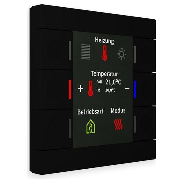 Mdt Smart 86 Pulsante Knx, Display A Colori, Sensore Di Temperatura, Plastica, Nero Opaco (BE-TAS86T06.02)-image