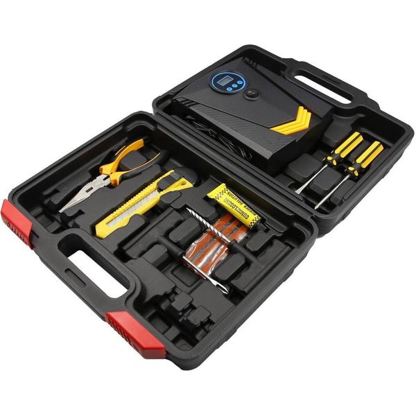 Sefis Kit Kit Di Riparazione Pneumatici Tubeless Con Compressore-image