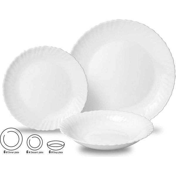 Set Da Pranzo Opale Per 6 Persone 18 Elementi. Kinghoff Kh-1875-image