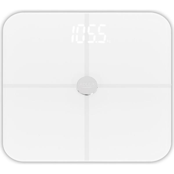 Adler | Smart Bathroom Scale | Ad 8187 | Auto Power Off | Body Mass Index (Bmi) Measuring | Maximum Weight (Capacity) 180 Kg | Memory Function-image