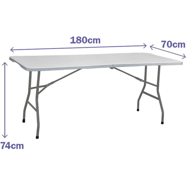 Tavolo Tavolo Pieghevole Marbueno Grigio 70 X 74 X 180 Cm-image