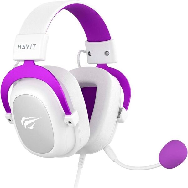 Havit H2002D - Cuffie Da Gioco, Bianche E Viola-image