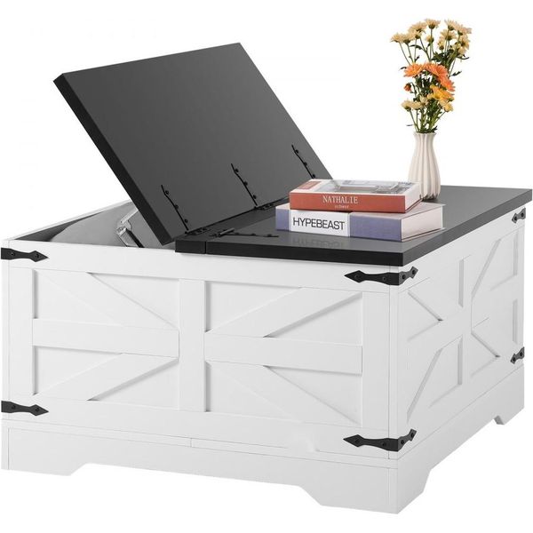 Tavolino Pieghevole Tavolo Da Soggiorno Tavolo Da Cocktail 80 Cm Quadrato Con Ripiano - Tavolino Moderno Per Piccoli Ambienti-image