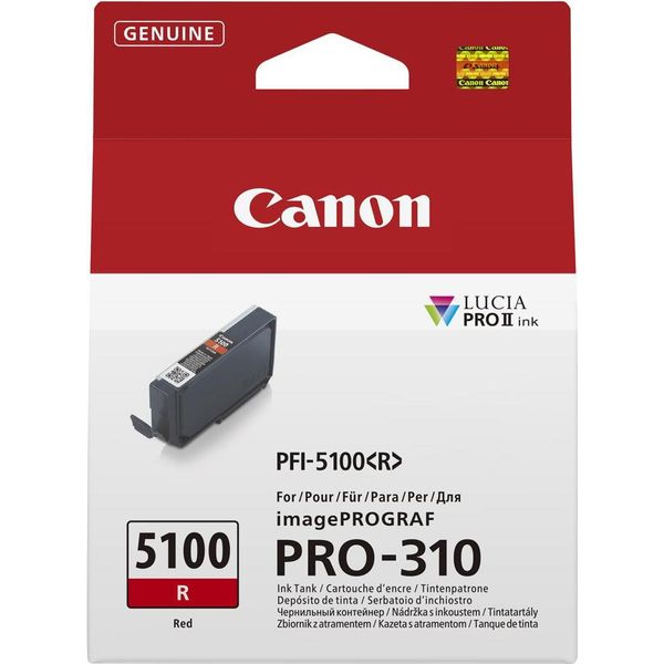 Canon PFI-5100 R - 14,4 Ml - Rosso - Originale - Scatola Di Sospensione-image