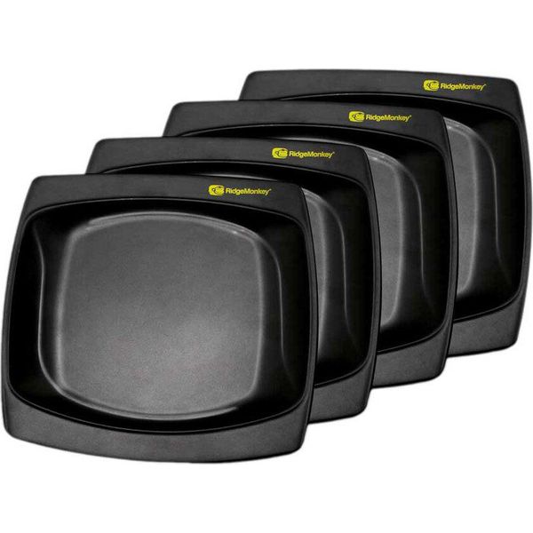 Ridgemonkey Dlx Standard Four Pack Plate Nero Nero Taglia Unica-image
