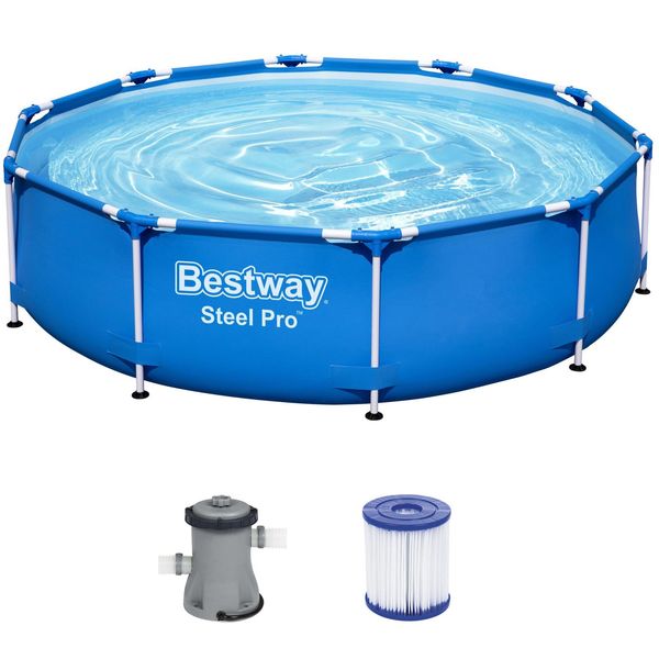 Bestway - Steel Pro - Piscina Con Pompa Filtro - 305X76 Cm - Rotonda-image