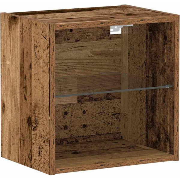 Vidaxl Scaffale Galleggiante Con Luce Led Marrone 40 X 28,5 X 40 Cm-image