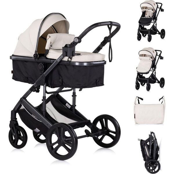 Chipolino Carrozzina 2 In 1 Amore Porta Bevande Borsa Fasciatoio Copripiedi Cestino Crema-image