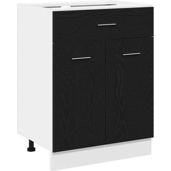 Vidaxl Armadio A Muro Con Ripiano In Rovere Nero 60 X 46 X 81,5 Cm-image