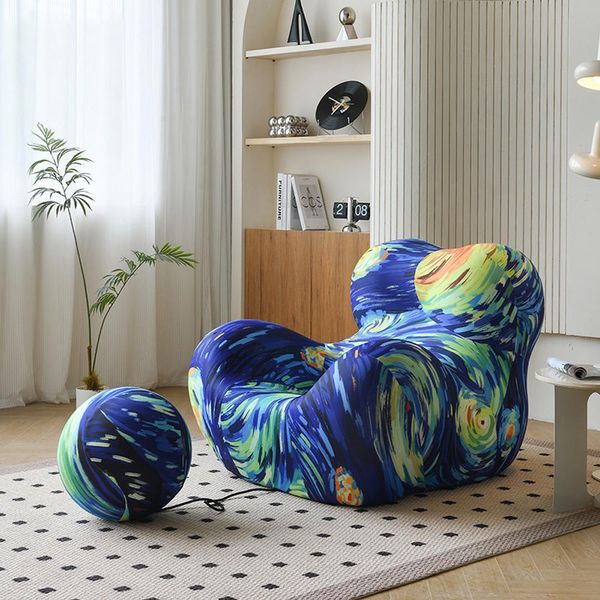 Divano Design Poltrona Moderna Trendy Lounge Chair Sedia Singola Sedia Tempo Libero Sedia Singola Confortevole 【Sf56-Stellato Cielo】-image