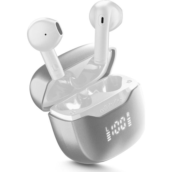 Cellularline Core Pro Auricolari Bluetooth Bianco Con Display Led E Enc-image