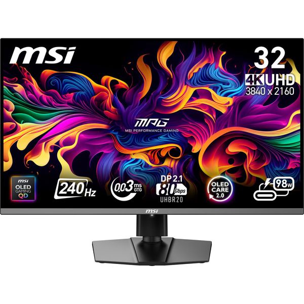 Msi Mpg 322URX Monitor QD-OLED Per Computer 80 Cm (31,5") 3840 X 2160 Pixel 4K Ultra Hd Nero"-image