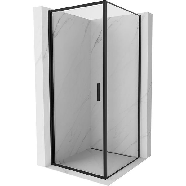 Mexen Exo Cabina Doccia Battente 75 X 75 Cm, Trasparente, Nero - 817-075-075-70-00-image