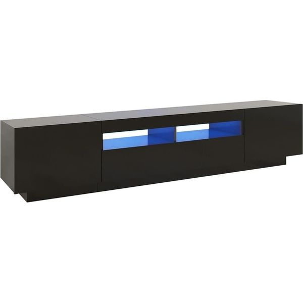 Syfax™ Mobile Porta Tv Con Luci Led Nero 200X35X40 Cm-image