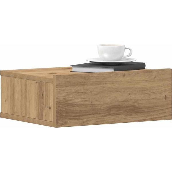 Syfax™ Comodini Pensili 2Pz Rovere Artigianale 40X30X15 Cm Truciolato-image